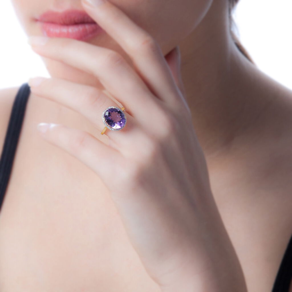 Bague Anna Or Rose Quartz Et Diamant