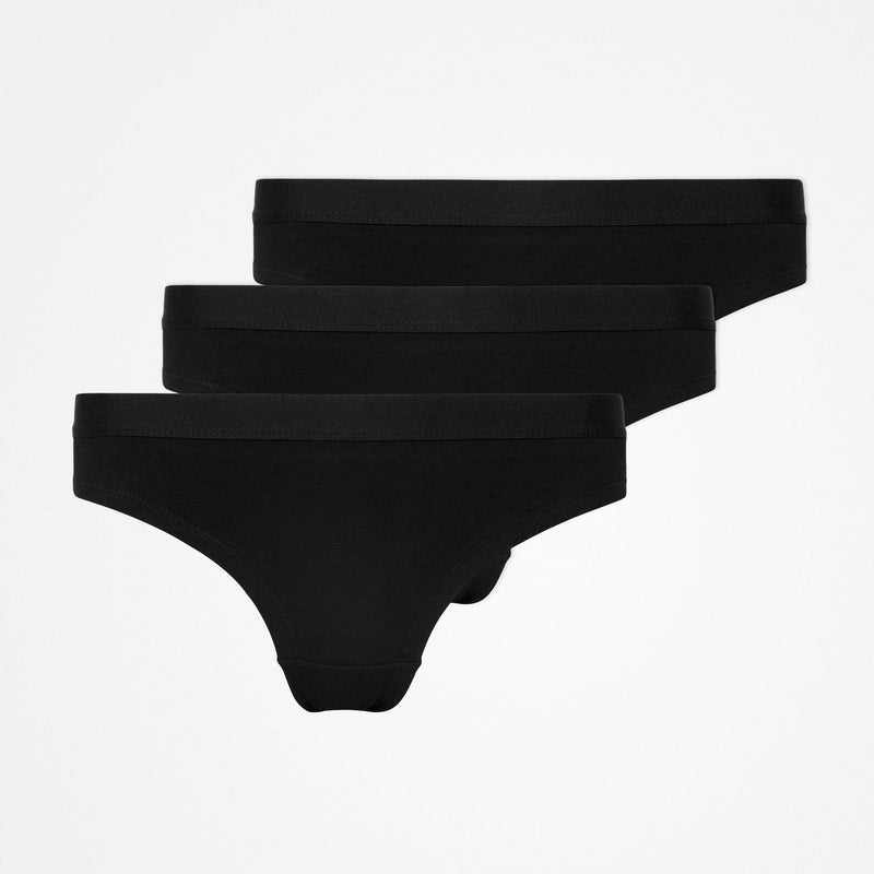 Brazilian Slips mit Gummibund aus Bio-Baumwolle Schwarz