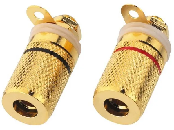 Monacor BP-250G, speaker terminals, Guld, Guld