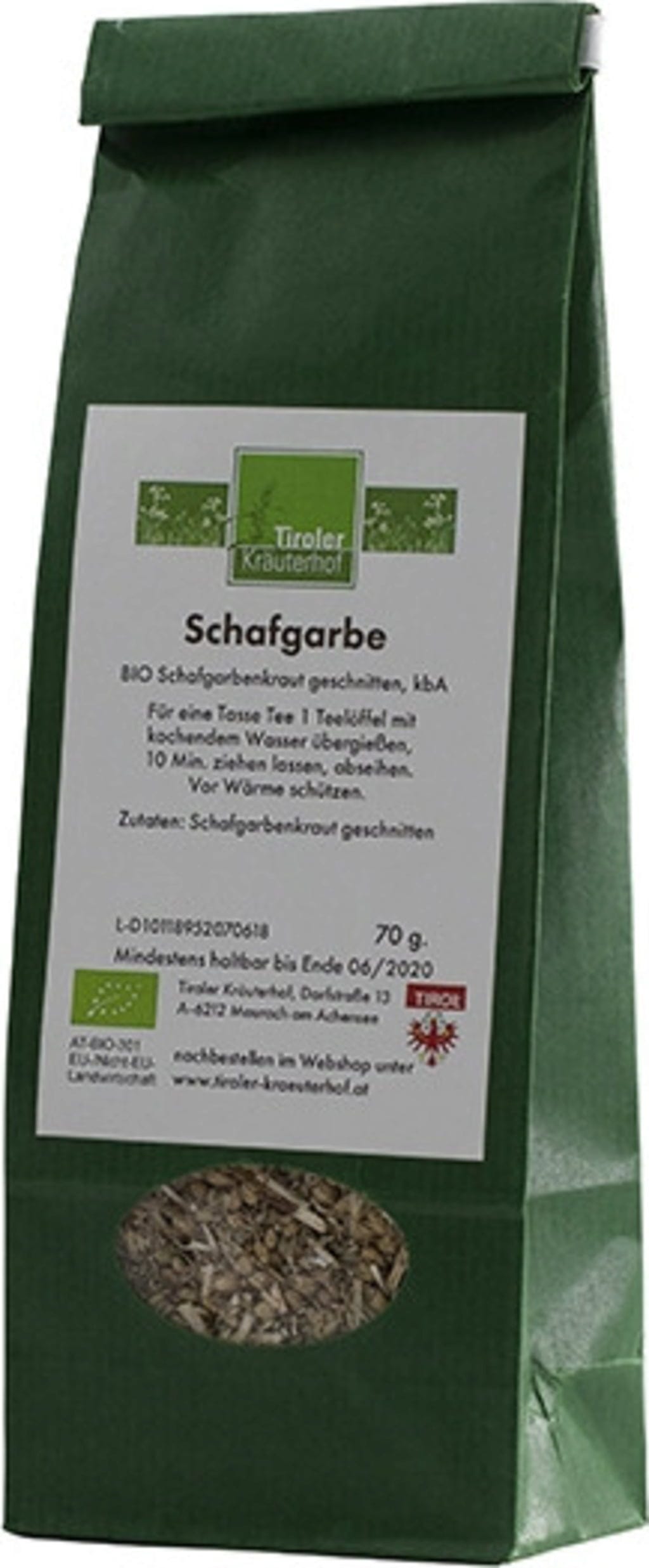 Tiroler Kräuterhof  Bio Tee Schafgarbe, 70 g