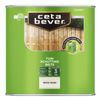 CetaBever Schuttingbeits transparant white wash 2,5 liter