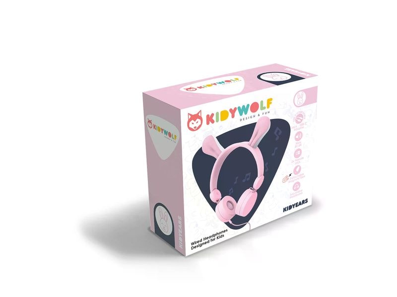 Kidywolf Kinderkopfhörer Hasenohren Headset mit Kabel