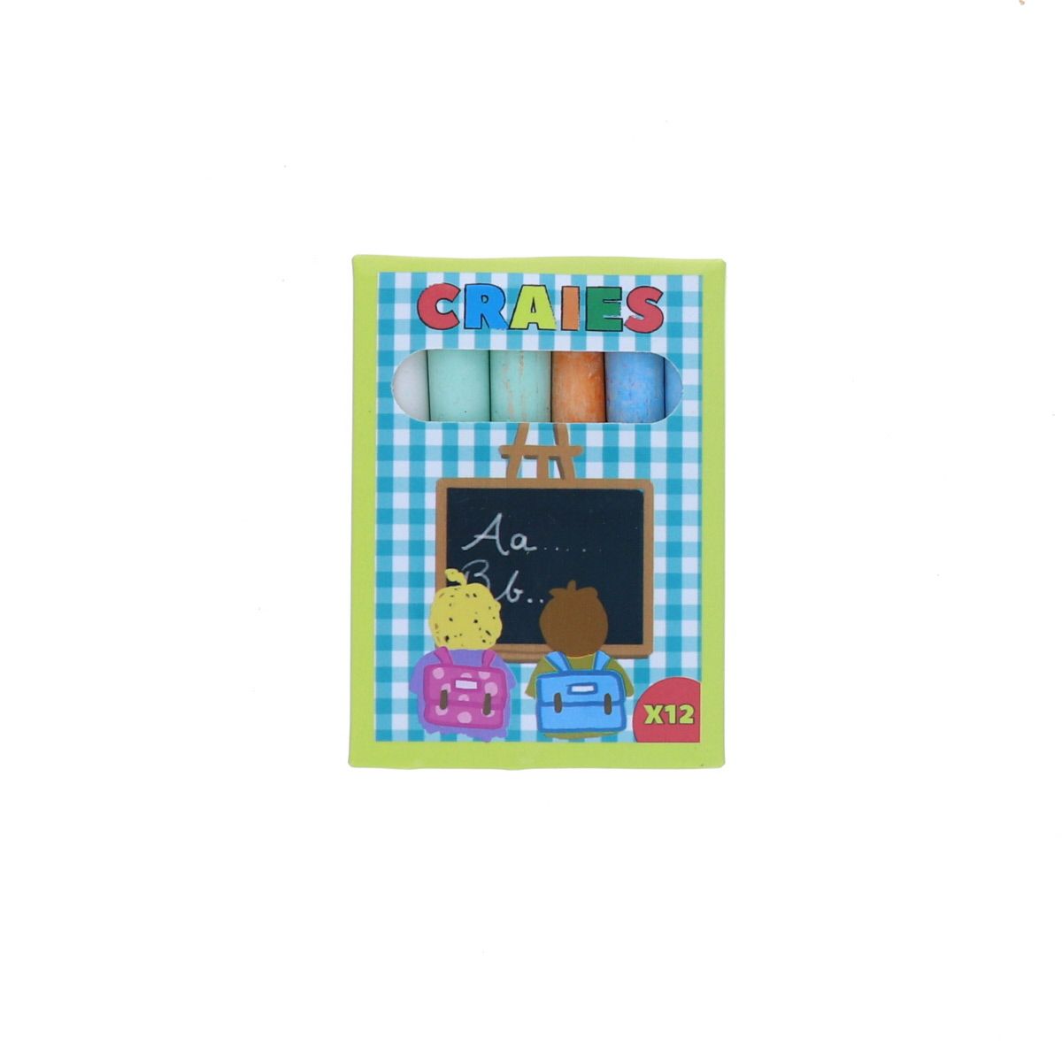 Lot de 12 craies de couleurs Mercredi et Patati
