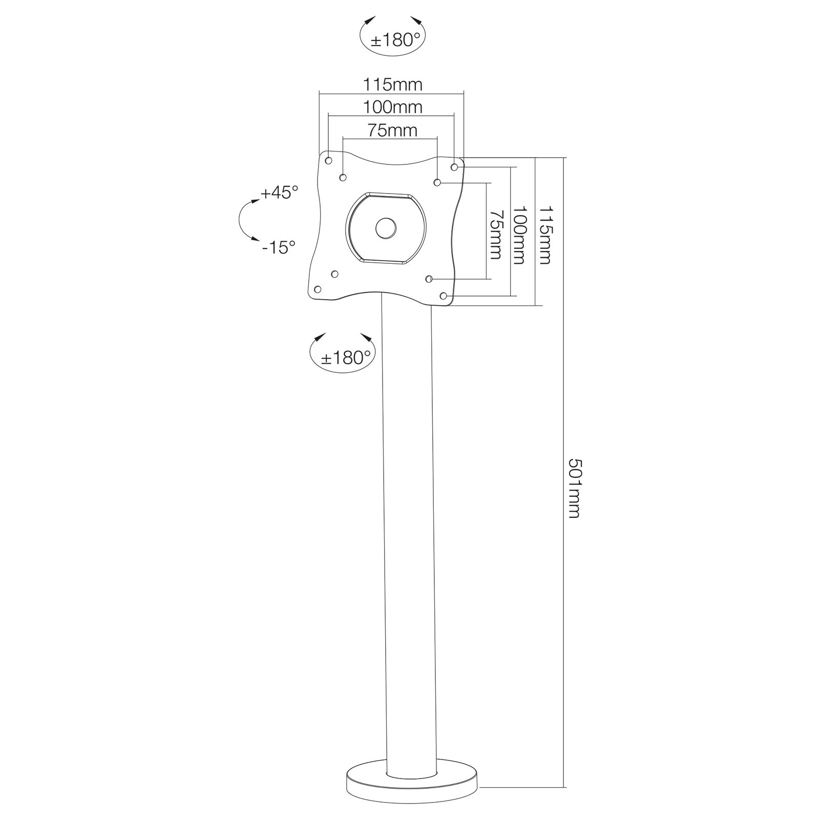 Neomounts NS-DPOS100 BLACK flatscreen bureausteun zwart