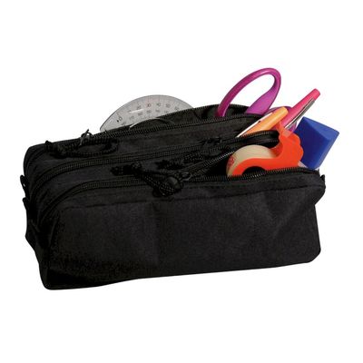 Trousse rectangulaire School 3 compartiments - noir - Carpentras