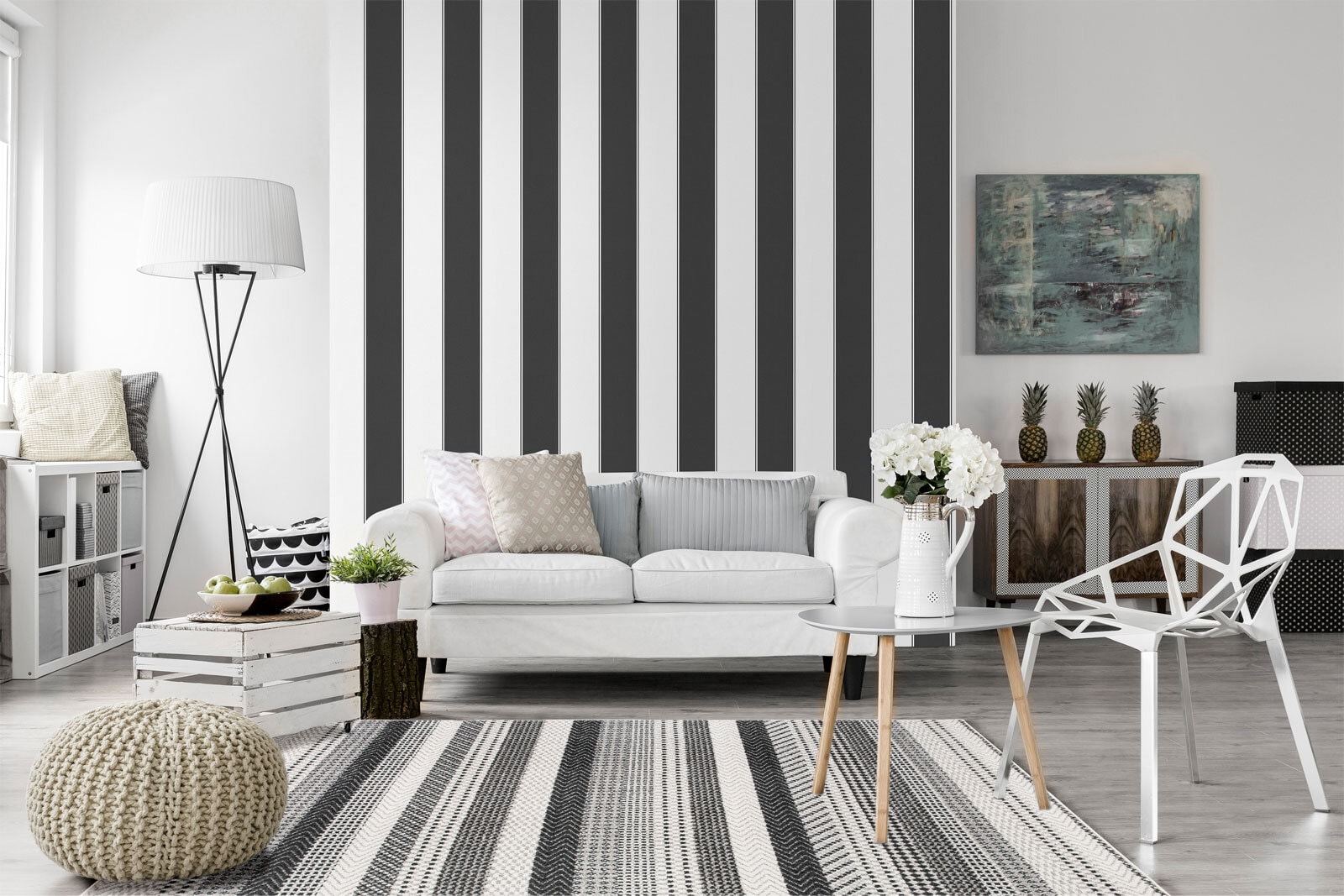 Kelim-Teppich Halmstadt 60 x 110 cm Hellgrau