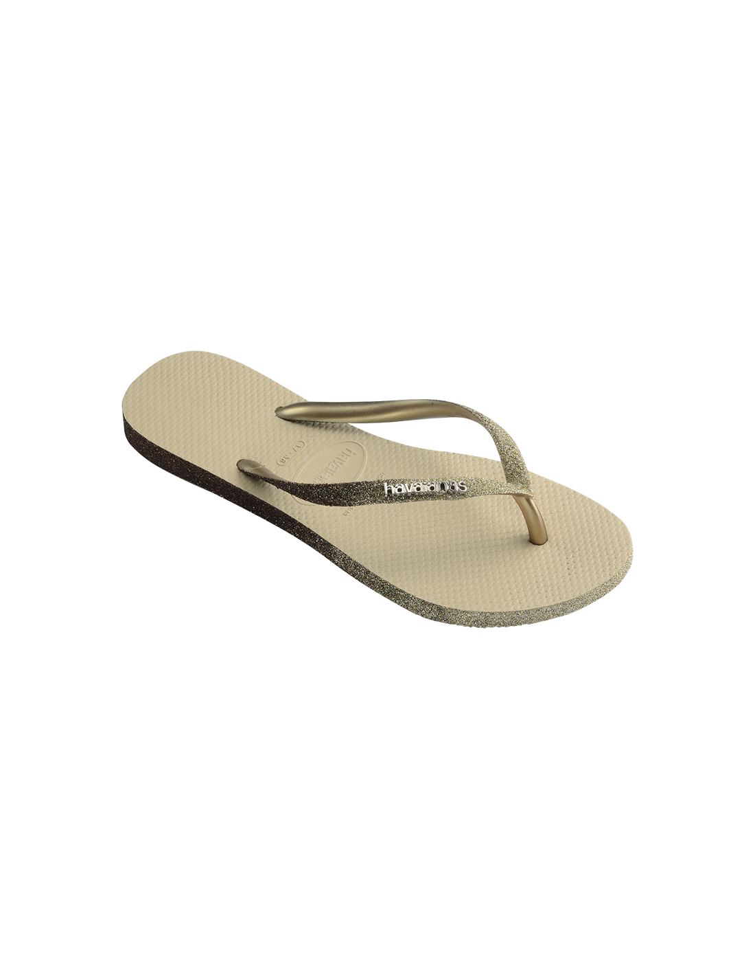 havaianas tongs femme slim sparkle II dorée