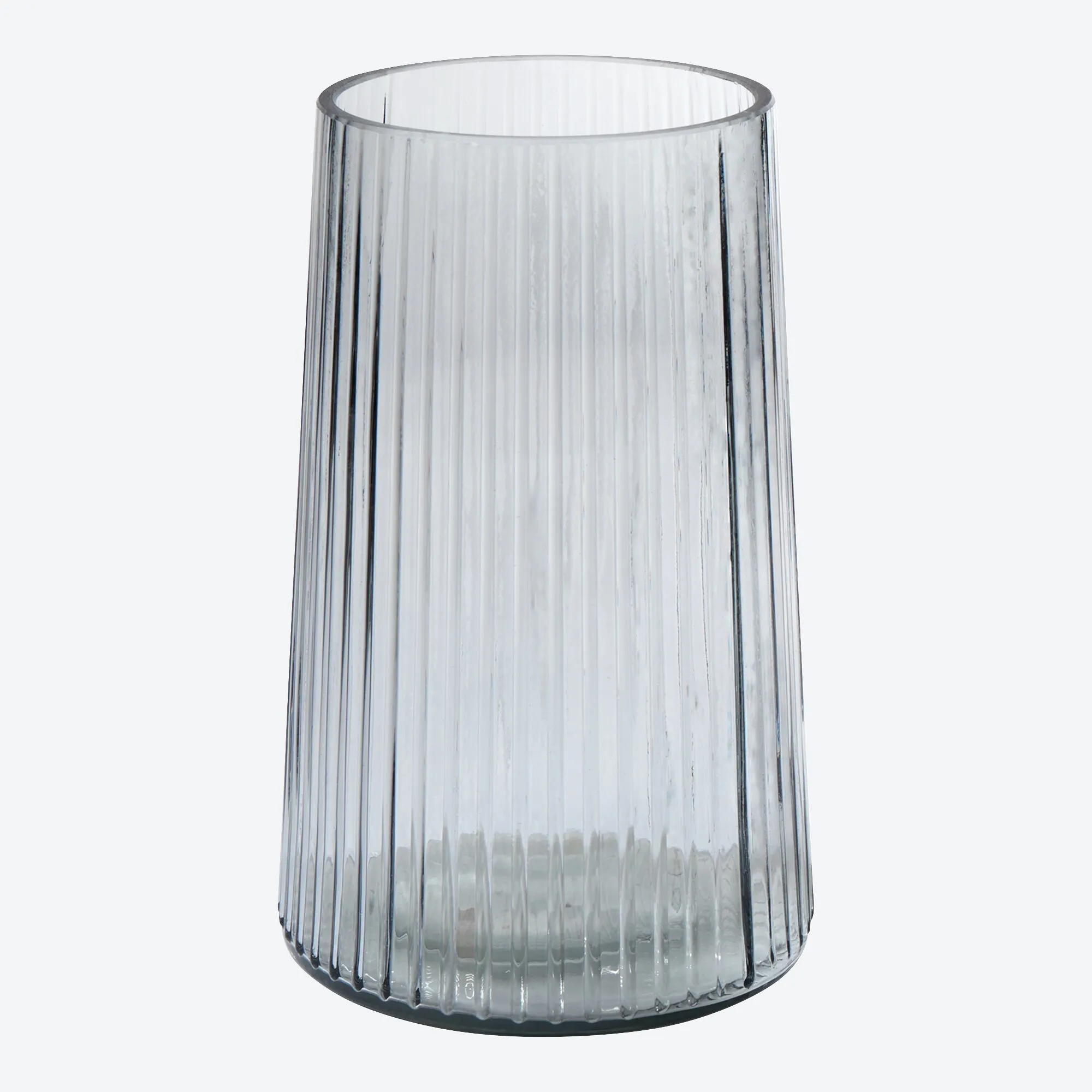 Glas-Vase mit Rillen, Ø ca. 13x20cm