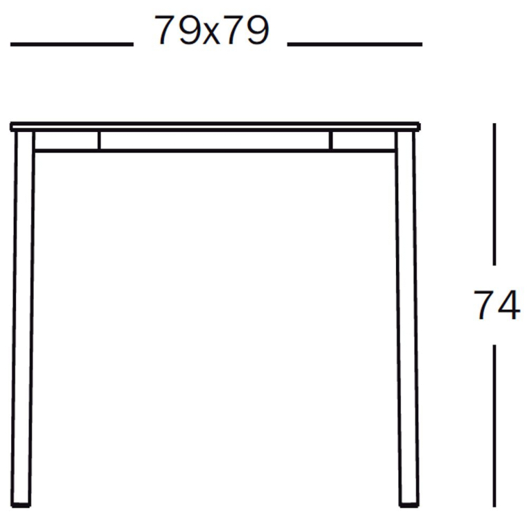 Magis Striped Tavolo tuintafel vierkant 79x79 zwart