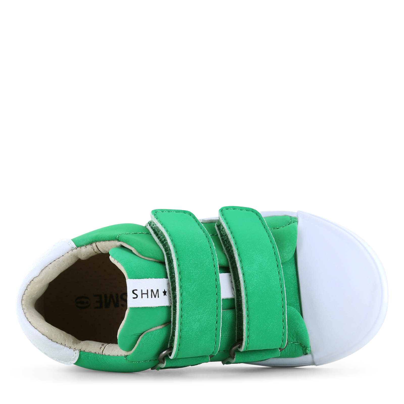 Shoesme groene sneaker met witte stripings Microfiber nubuck | Jongens scho