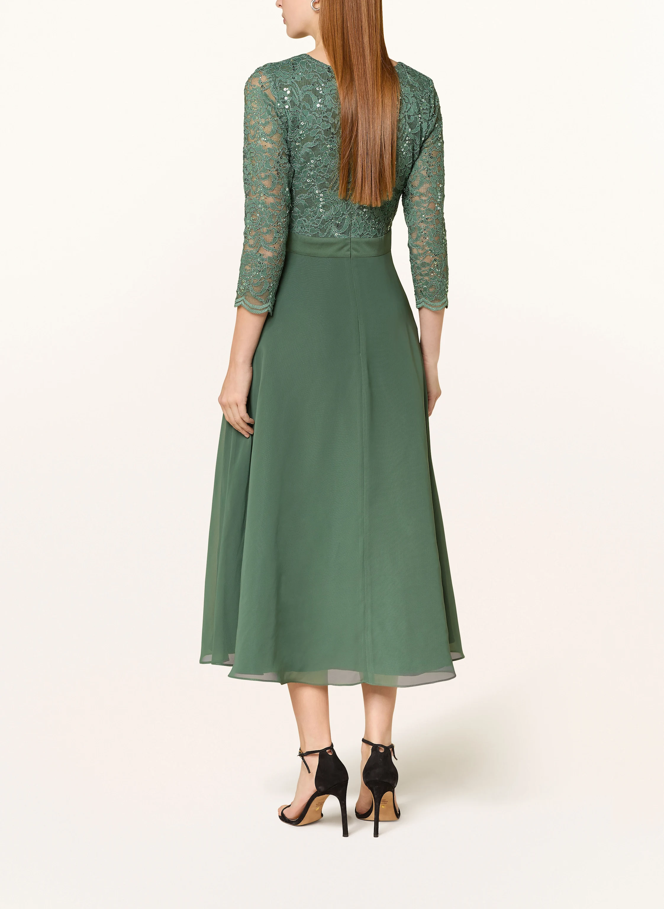 SWING Cocktailkleid mit 3/4-Arm und Spitze