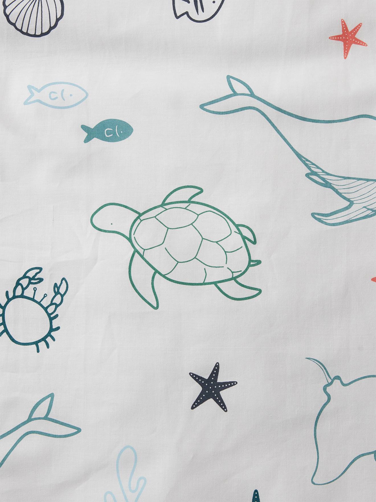 Conjunto infantil de capa de edredom e fronha, estampa Seascape, Basics azul médio
