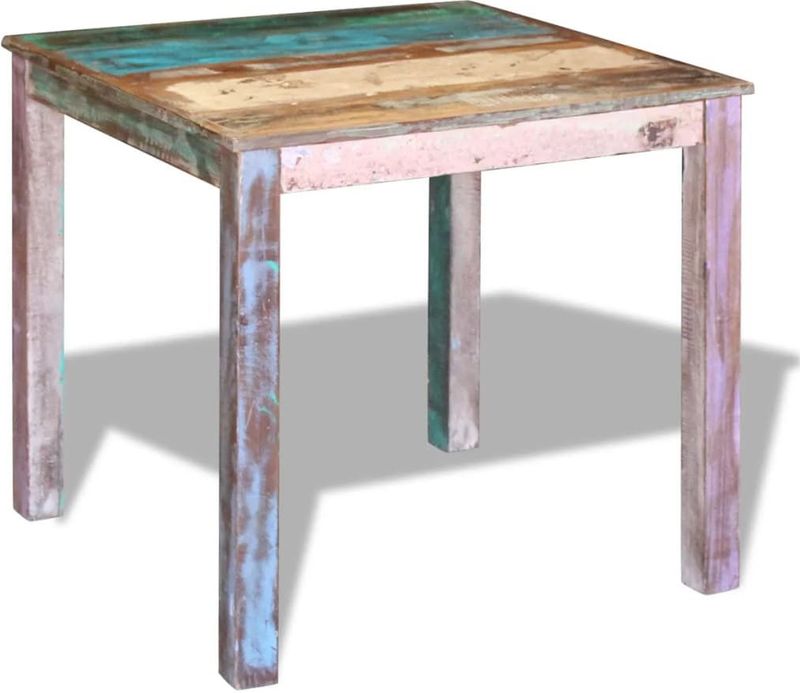 vidaXL - Eettafel - Antieke Stijl - Massief Gerecycled Hout - Compact Ontwerp