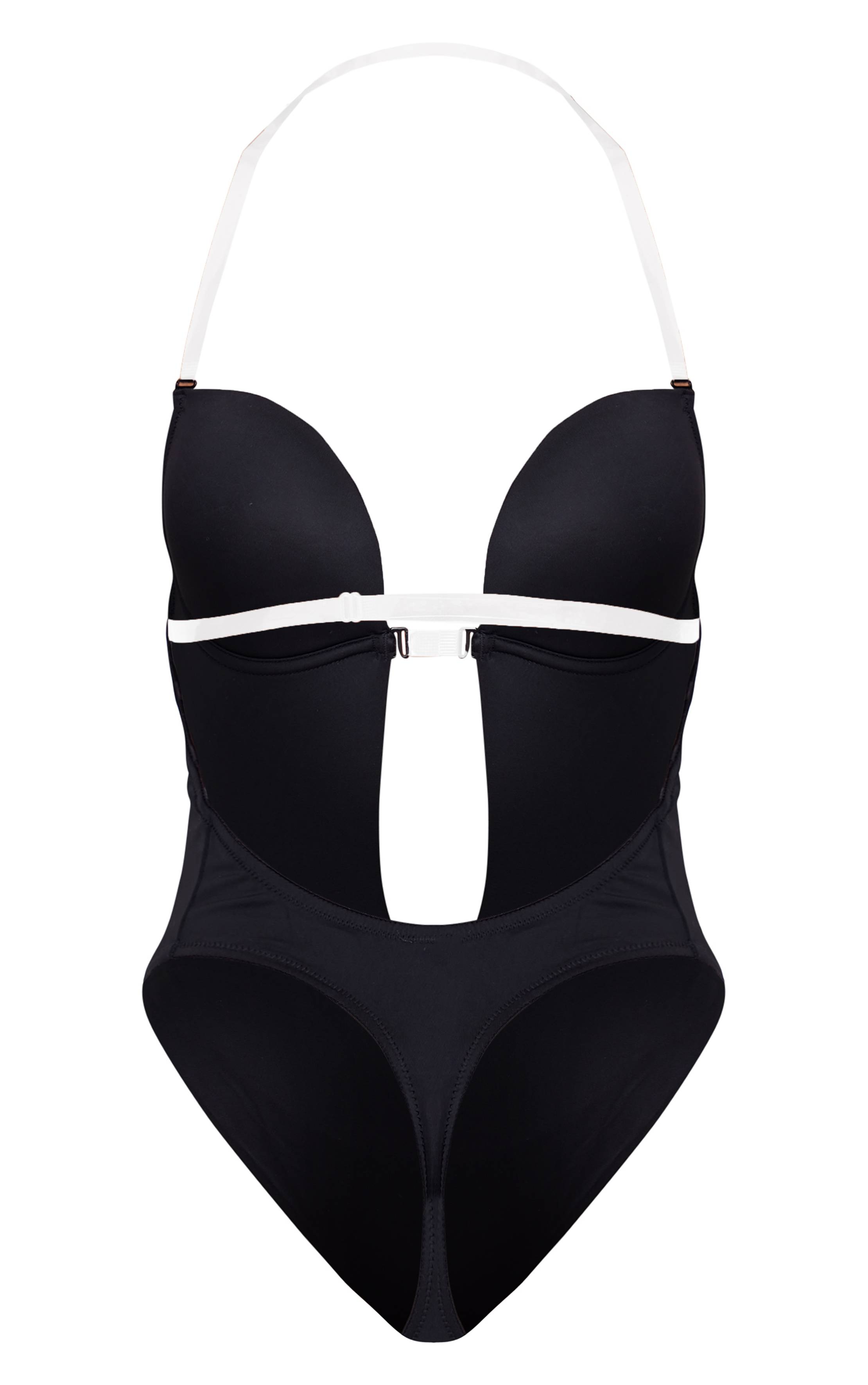 Noir Body Gainant À Décolleté Plongeant