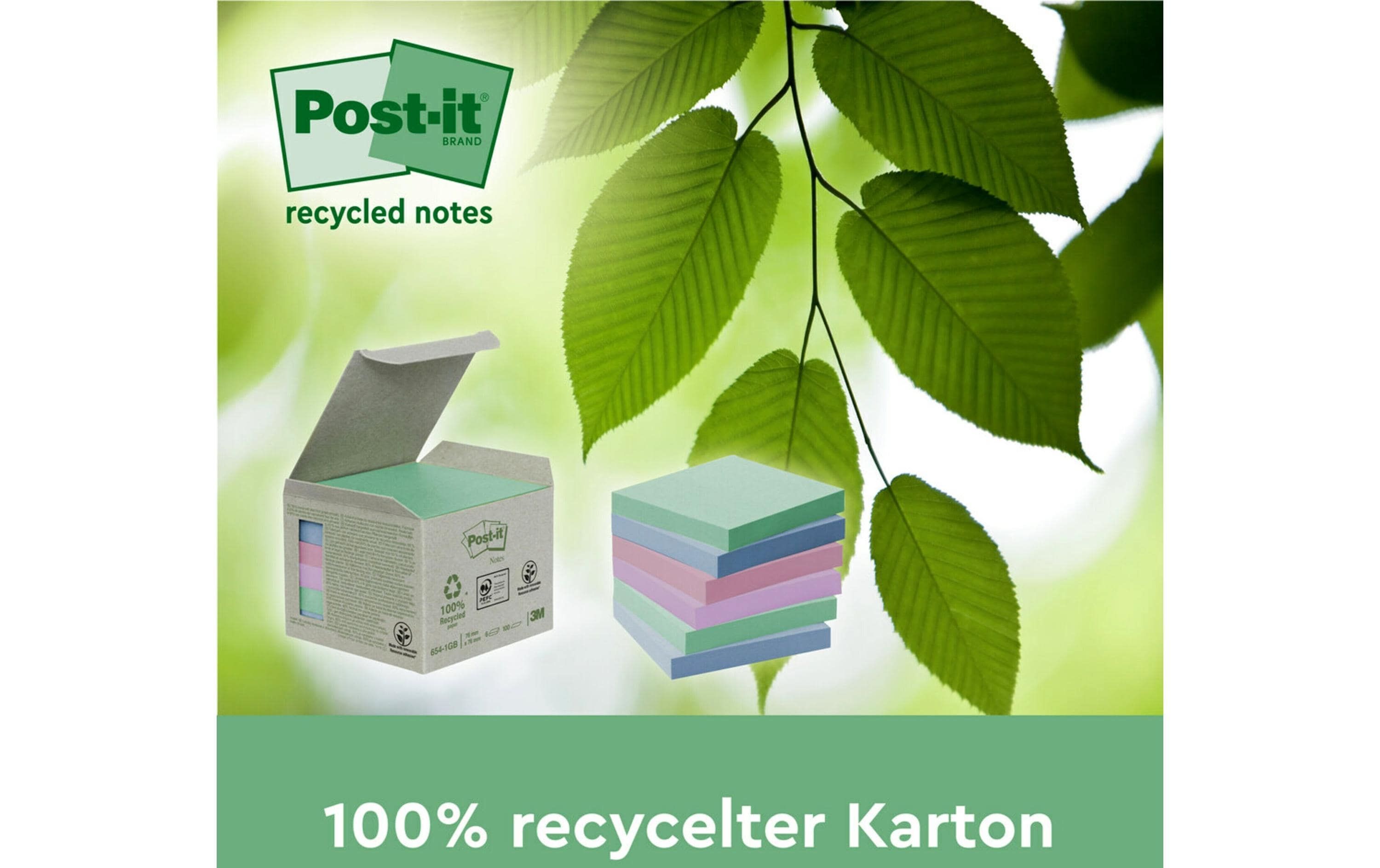 Notizzettel Recycling Notes 38 x 51 mmPost-it Recycling Notes in verschiedenen Farben