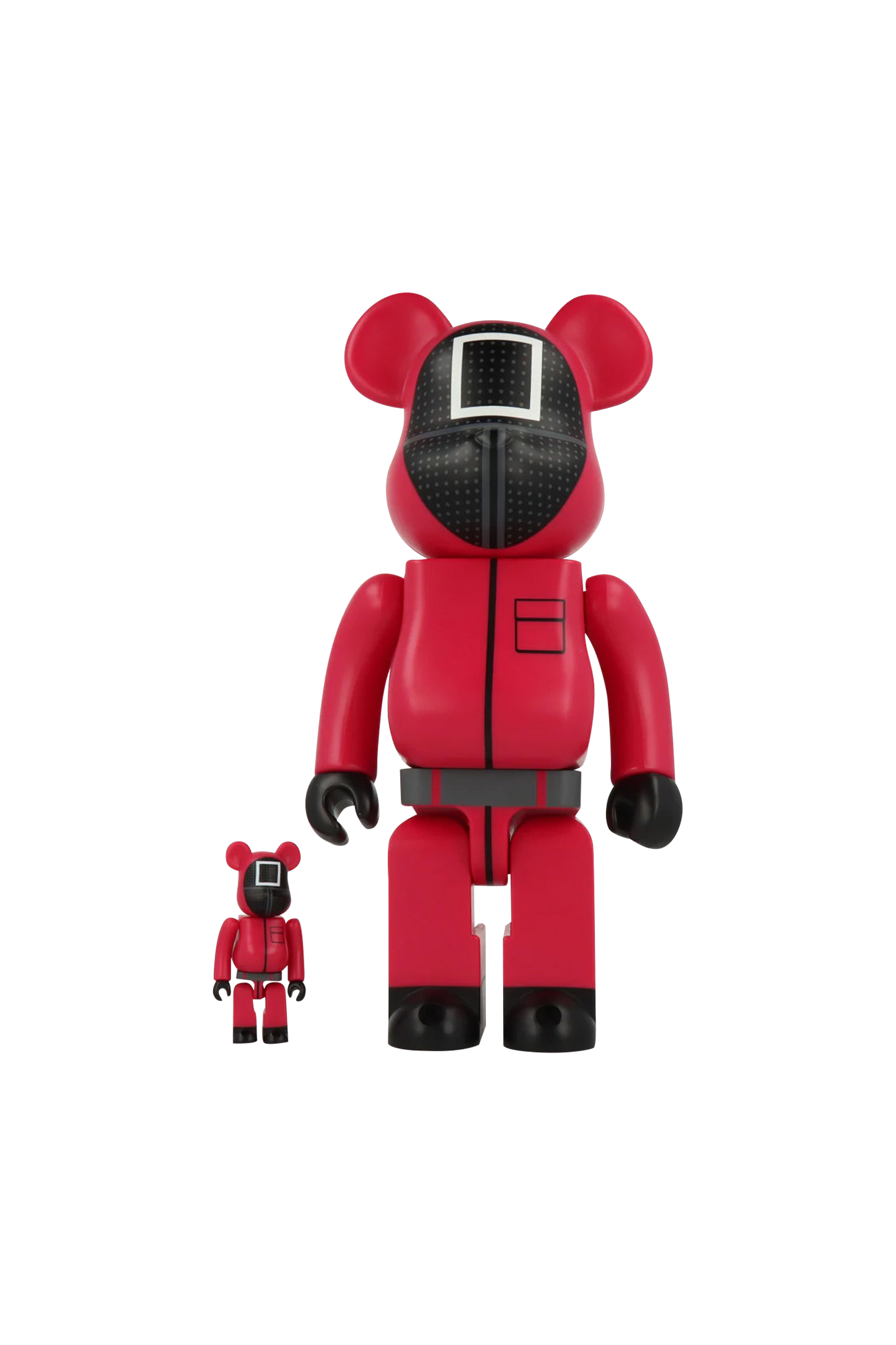 ARTOYZ figurine 400% + 100% Bearbrick Squid Game Guard Rouge
