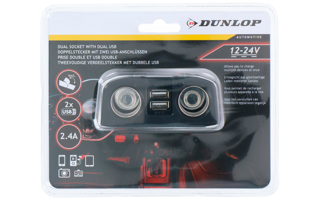 Dunlop Steckdose 12/24 V mit 2 x USB