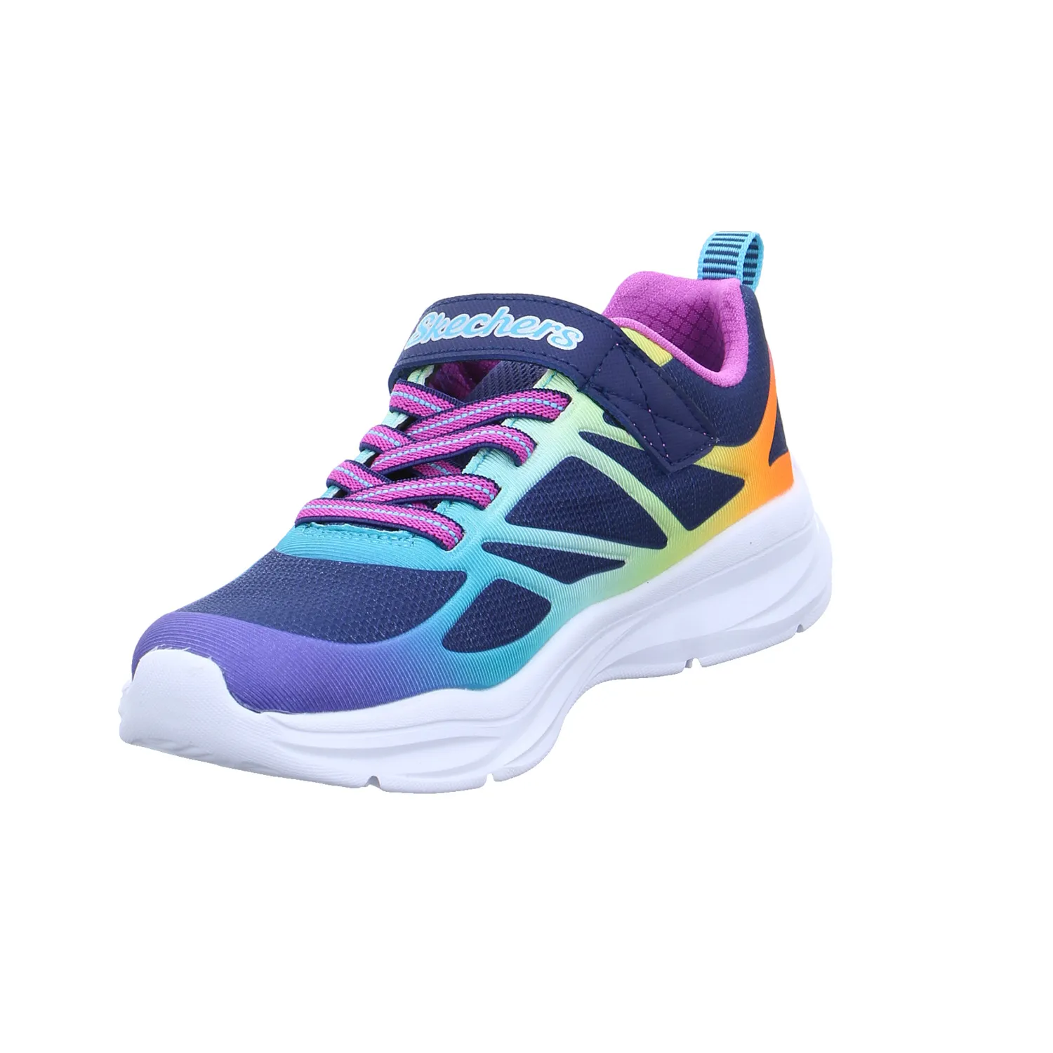 SKECHERS Mädchen-Halbschuh Klett Blau Textil  Sneaker