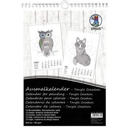 URSUS Ausmalkalender Tiermotive, A4