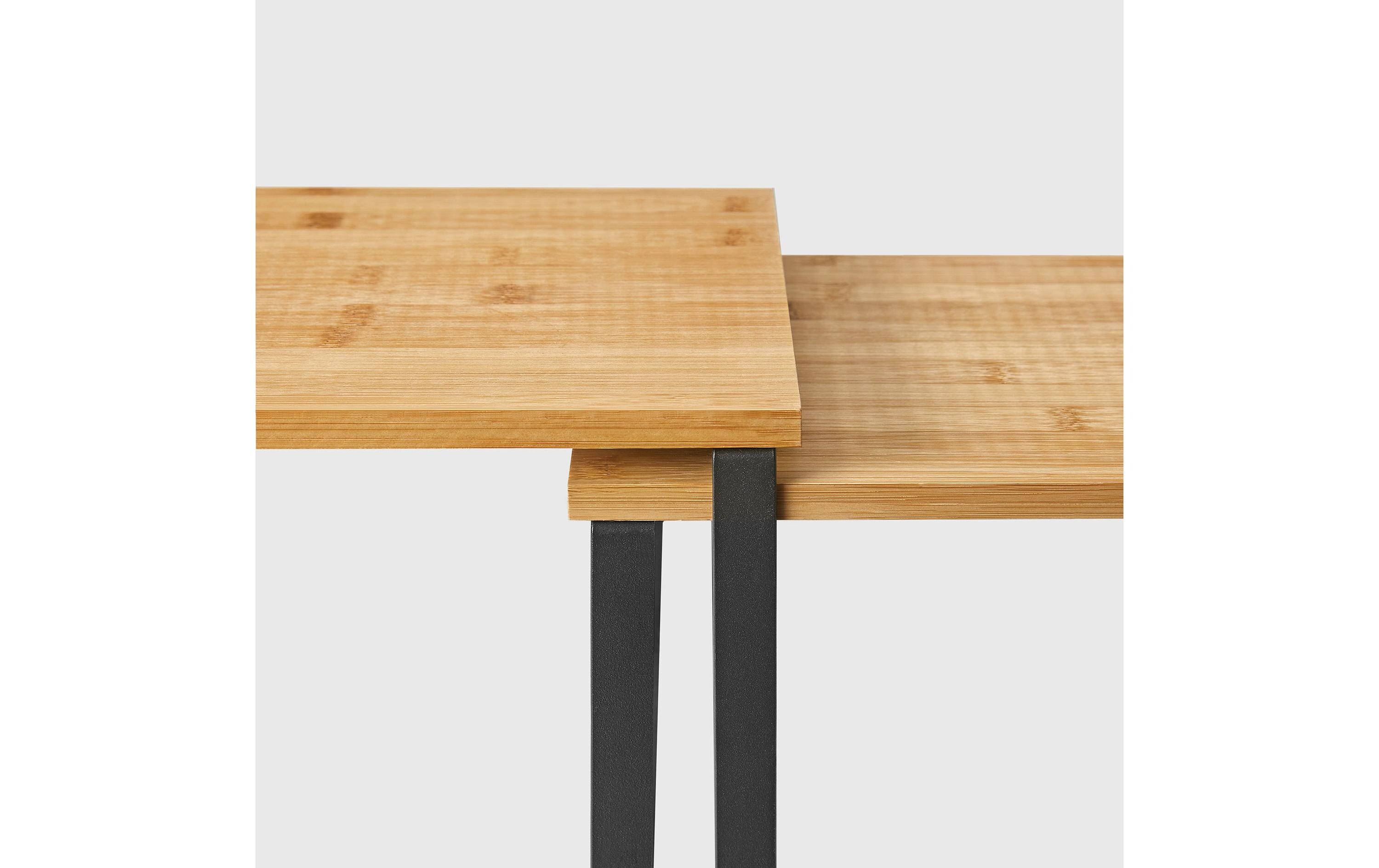 Regal 2er Set, Bambus, Natur/SchwarzRobustes Standregal-Set