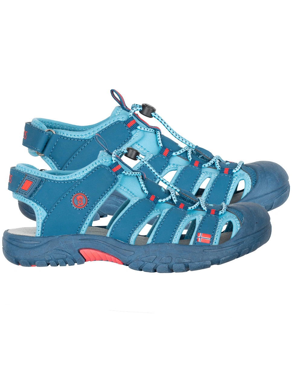 Trekking-SandaKids KVALVIKA in dolphin blue/spicy red