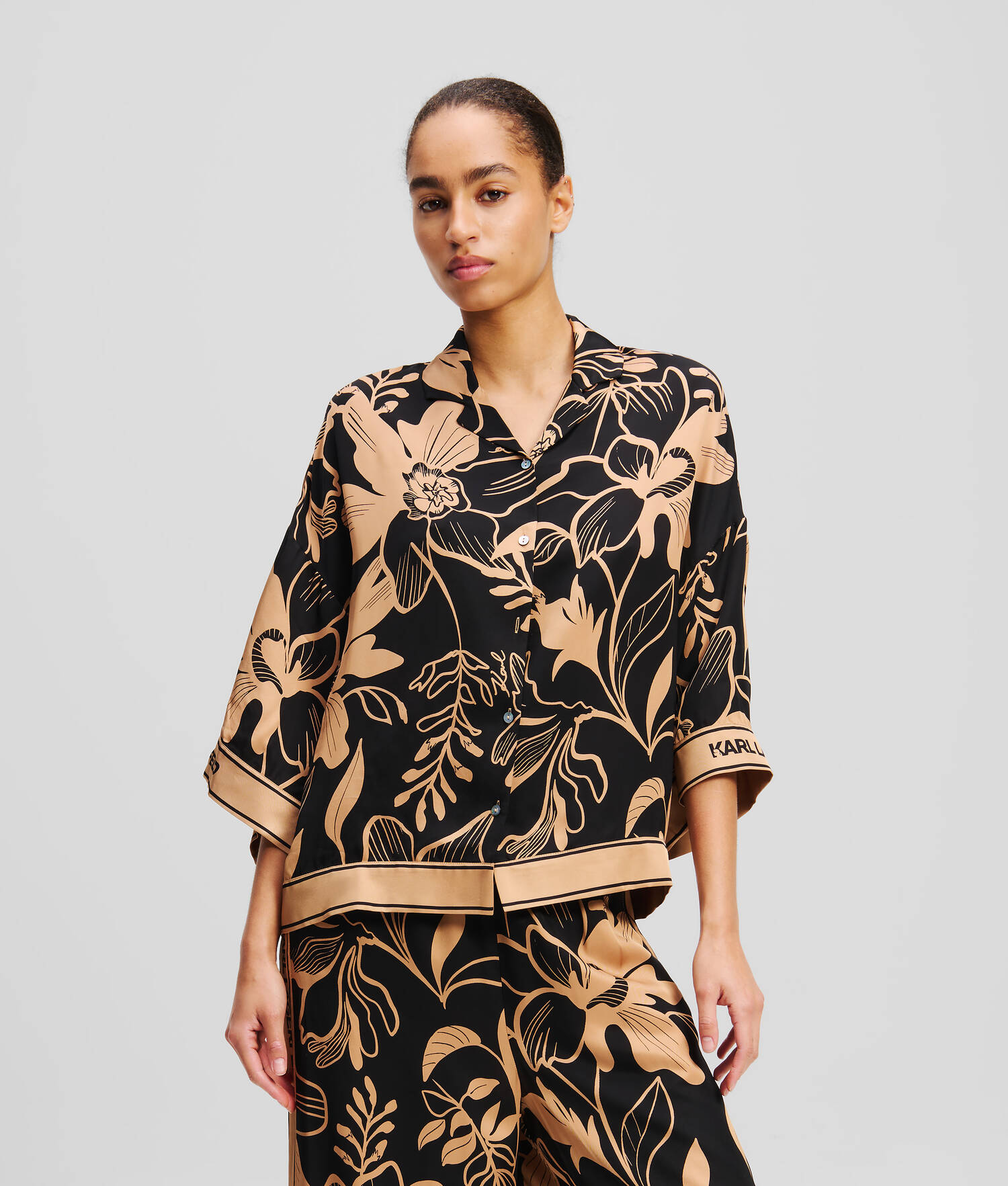 Chemisier à manches courtes - All Over Orchid Print