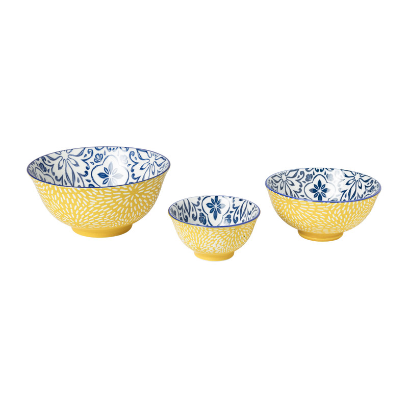 Schaaltje Sen - blauw/geel - ø15.8x7.3 cm