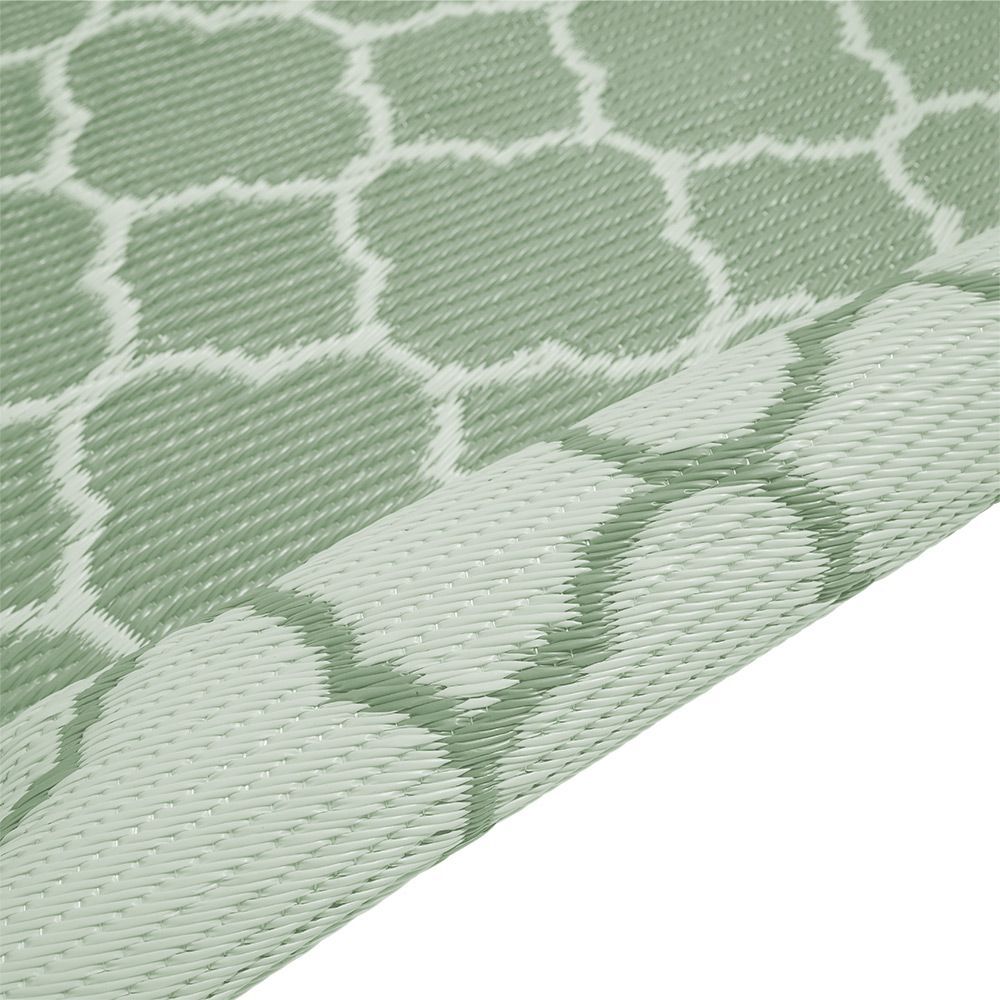 Tapis de jardin imprimé rosace vert blanc
