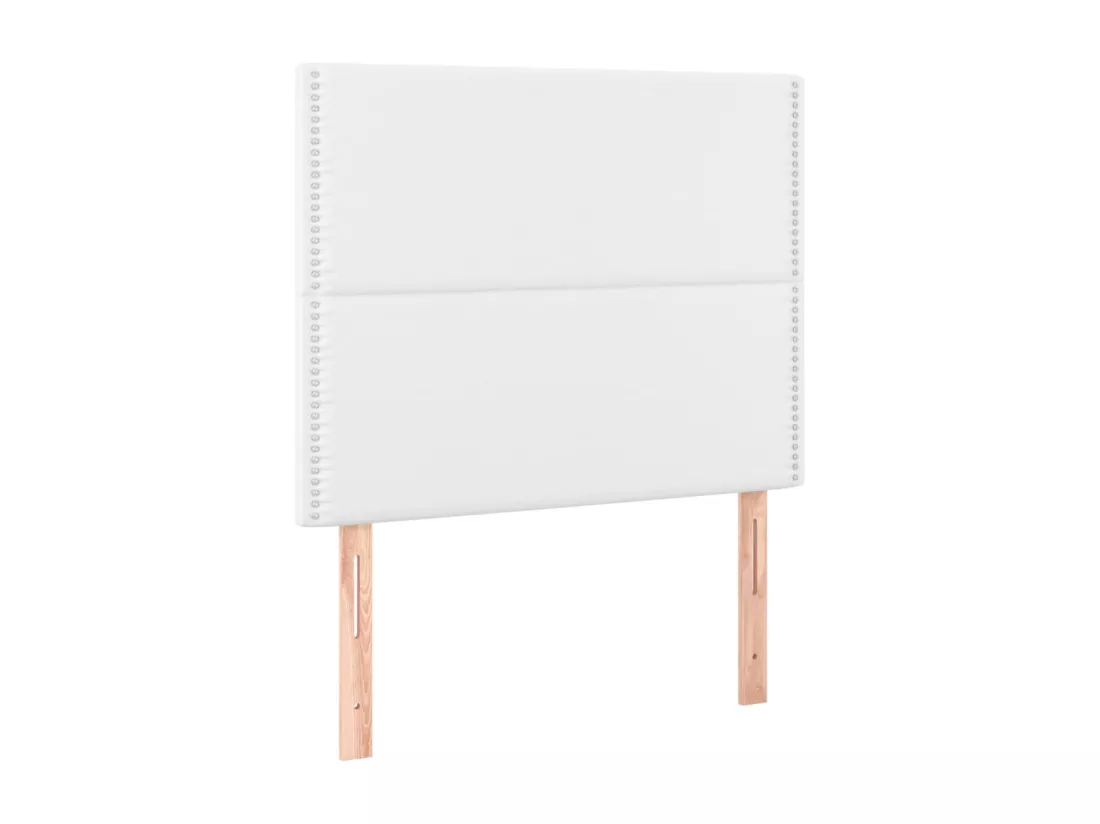 Sommier tapissier et matelas et LED Blanc 100x200 cm Similicuir