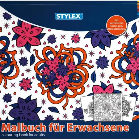 Stylex Malbuch für Erwachsene, 48 Seiten, Größe: 24 x 24 cm