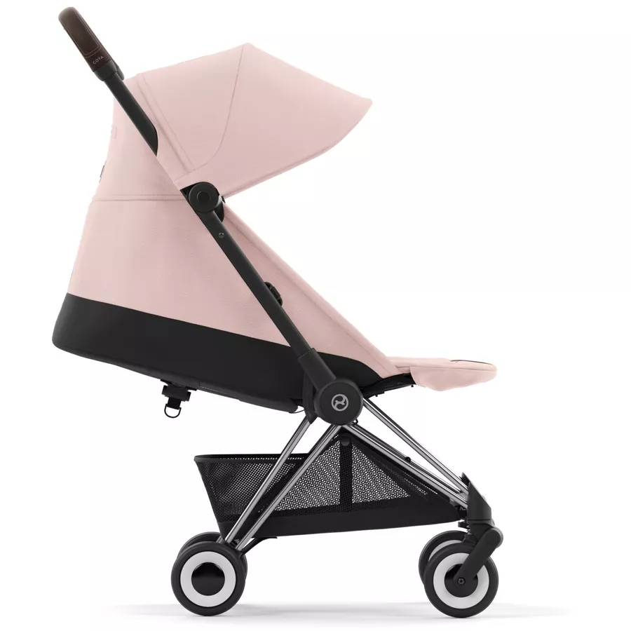 cybex PLATINUM Buggy Coya Chrome Dark Brown Peach Pink inklusive Babyschale Cloud T I-Size Plus Peach Pink und Adapter