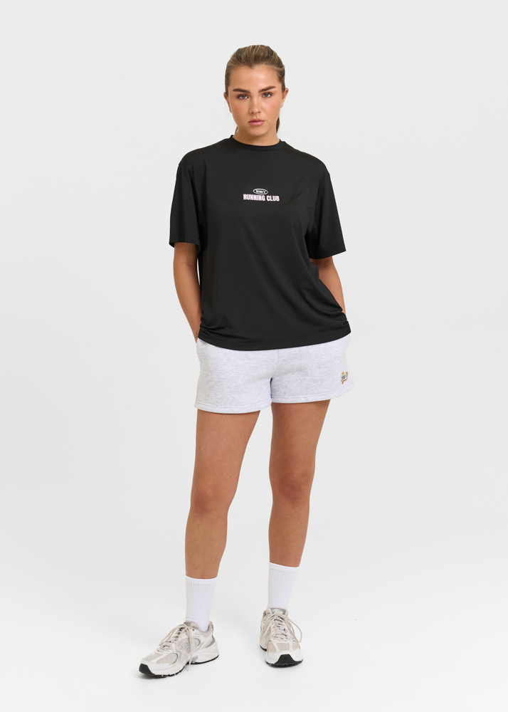Running club t-shirt zwart