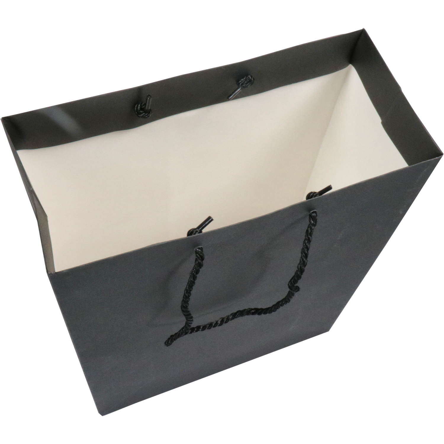Tas, Papier, met koord, 27x 12x37cm, draagtas, zwart/wit