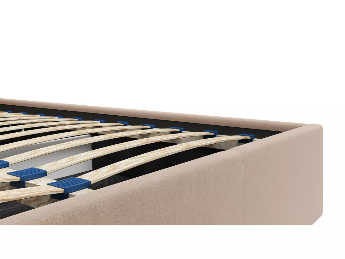 Lit coffre 140 x 190 cm - Velours - Beige + Matelas - MIRDAL de Pascal Morabito