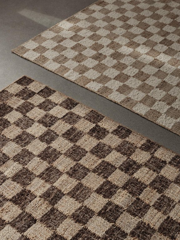 Ferm Living Check vloerkleed 140x200 wol jute Off-white/Natural