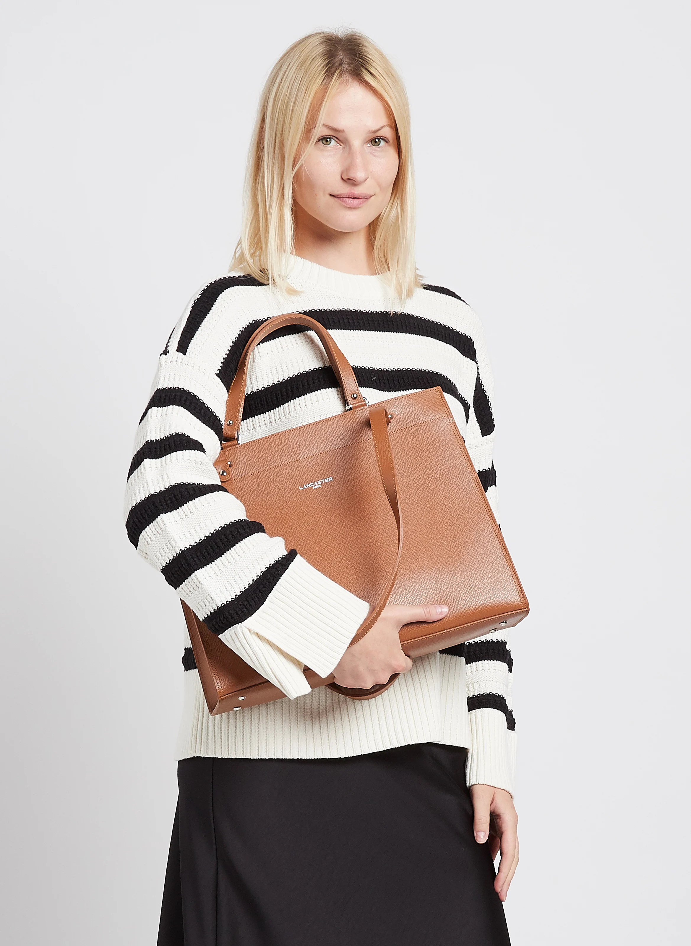 Grand sac cabas en cuir| Marron