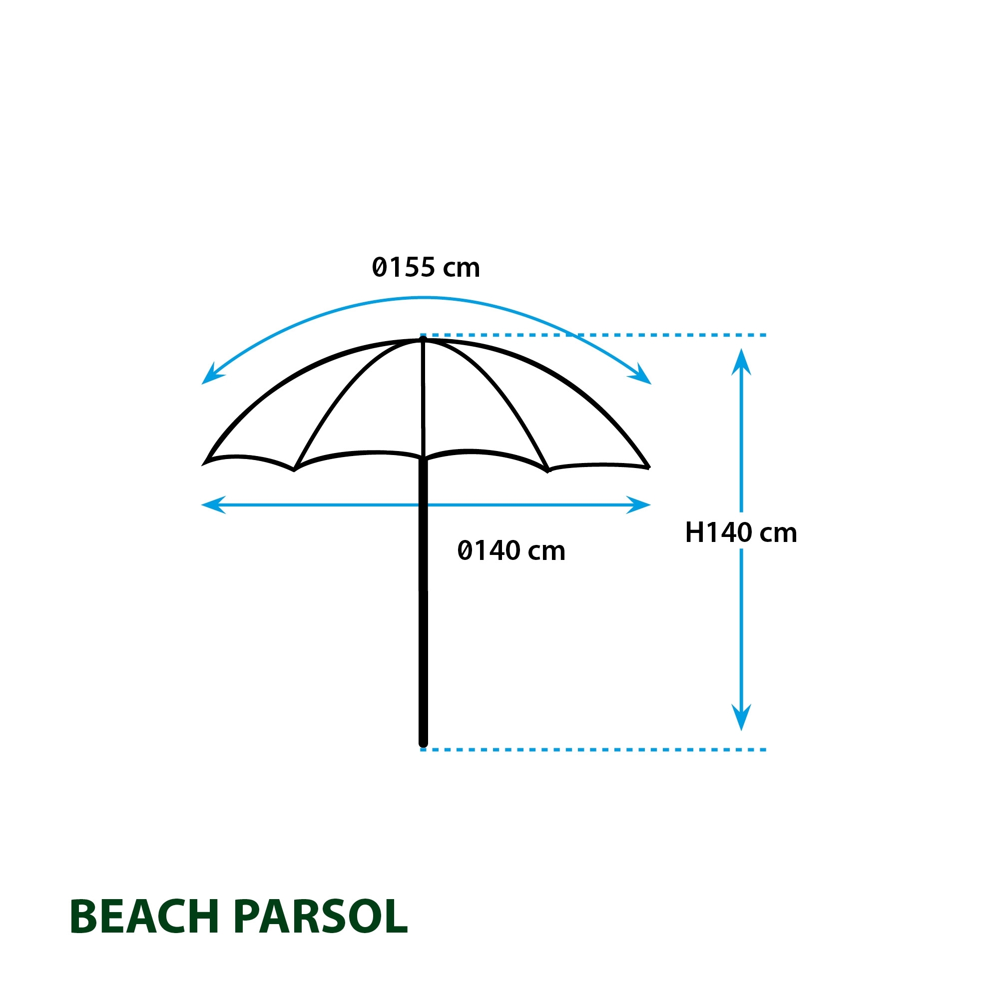 Brunner Parsol Sonnenschirm 140 x 140 cm blau