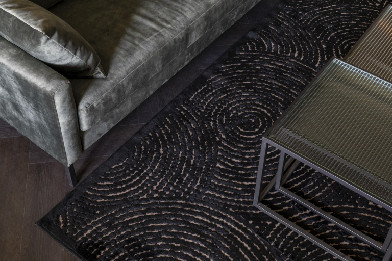 Dutchbone Dots vloerkleed 200x300 zwart