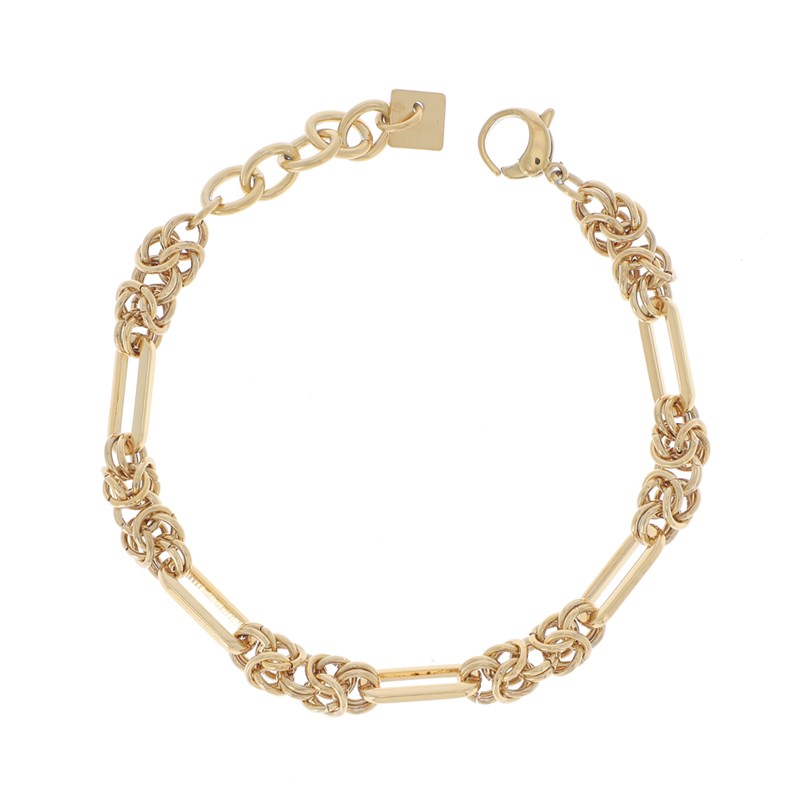 Bracelet en acier maille dorée, chaînette réglable