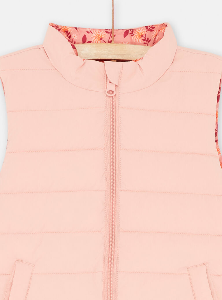 Doudoune rose réversible sans manches