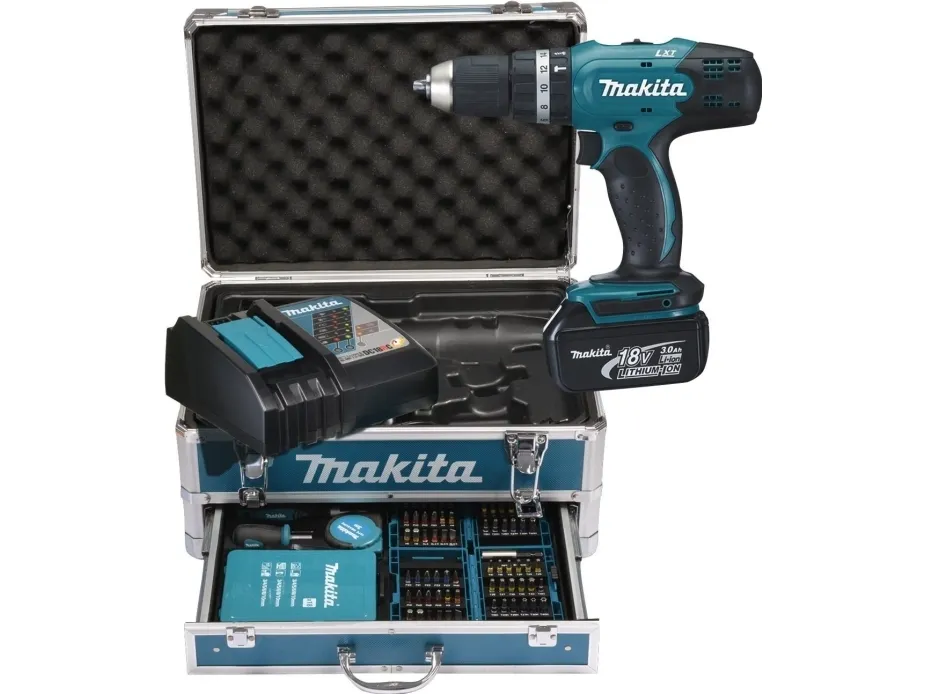 Makita DHP453RFX2 - Hammerbor/skruemaskine - ledningfri - 2-hastigheders - nøgleløs borepatron 13 mm - 42 N·m - 2 batterier - 18 V
