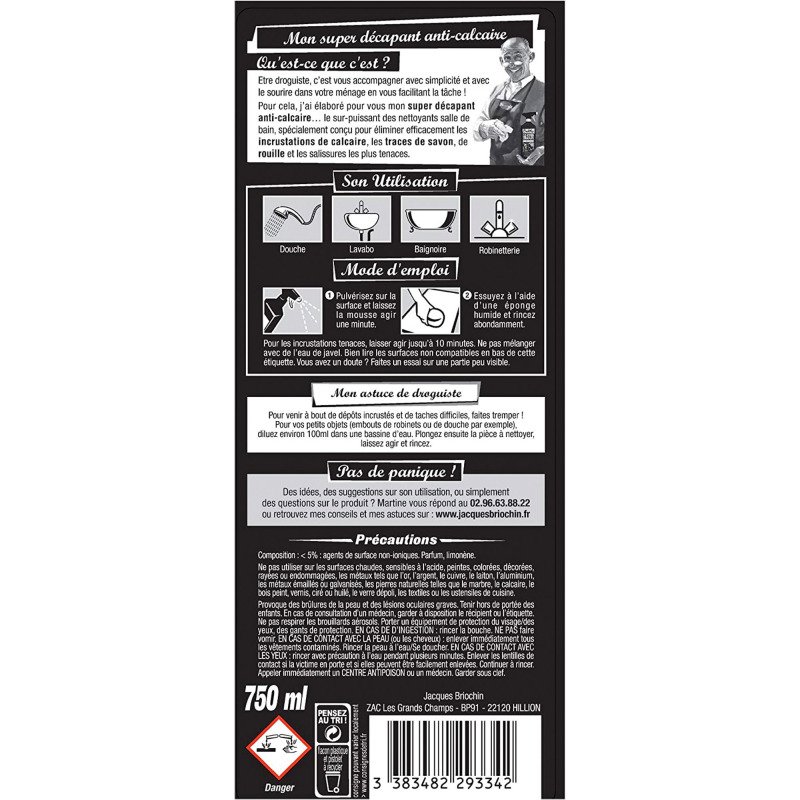 Super Décapant anticalcaire Briochin - Spray 750 ml