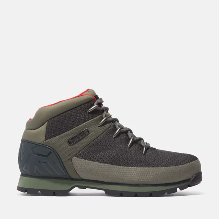 Bota de caminhada impermeável Euro Sprint para homem, na cor verde/cinza.