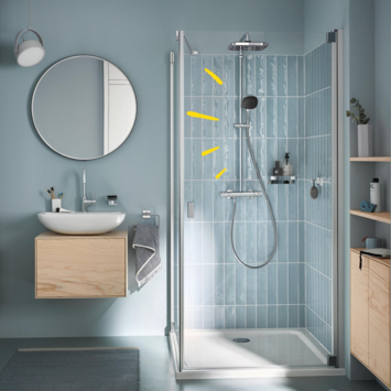 Grohe Douchesysteem Vitalio Comfort 250 met thermostaatkraan, Max. 8,0L/M Bij 3 Bar - Chroom - hartafstand kraan 15 cm