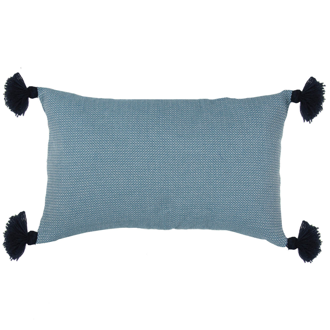 Febronie Housse de coussin chevron Stockholm bleu pétrole - 50x30 cm