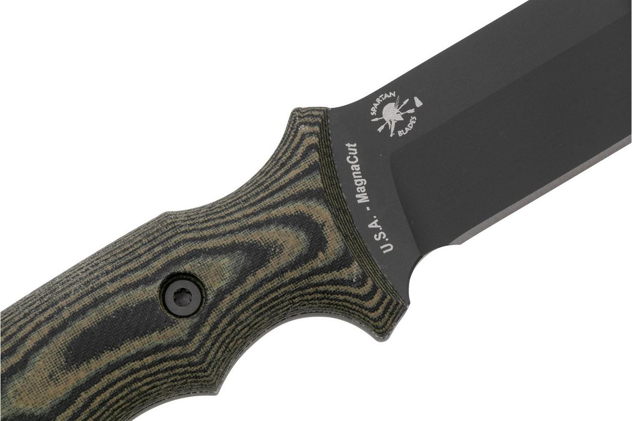 Spartan Blades Harsey Clandestina SB57BKCMKYBK Black, Camo Micarta, survivalmes, kydex schede