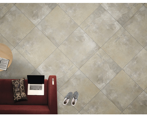Porseleinen wand- en vloertegel CRUST beige 61,5 x 61,5 x 0,85 cm