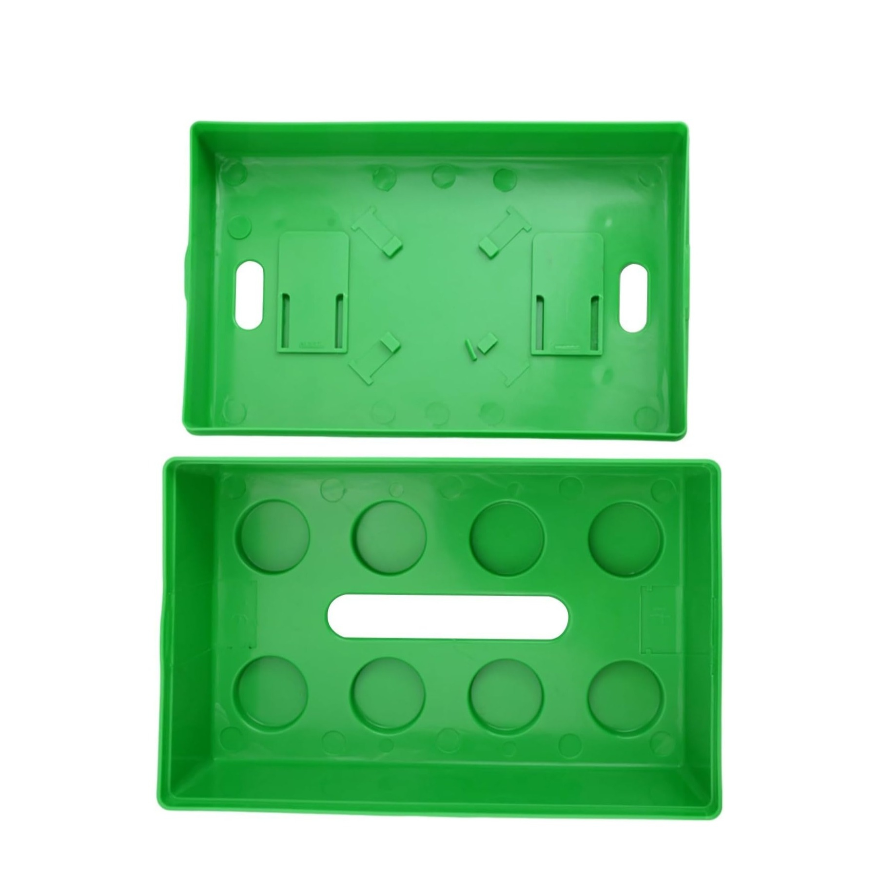 (20x8cm) Klemmbaustein Taschentuch Spender Nastuch Dispenser Kosmetik Tuch Aufbewahrungs Box mit Selbstklebender Wand Halterung - Grün