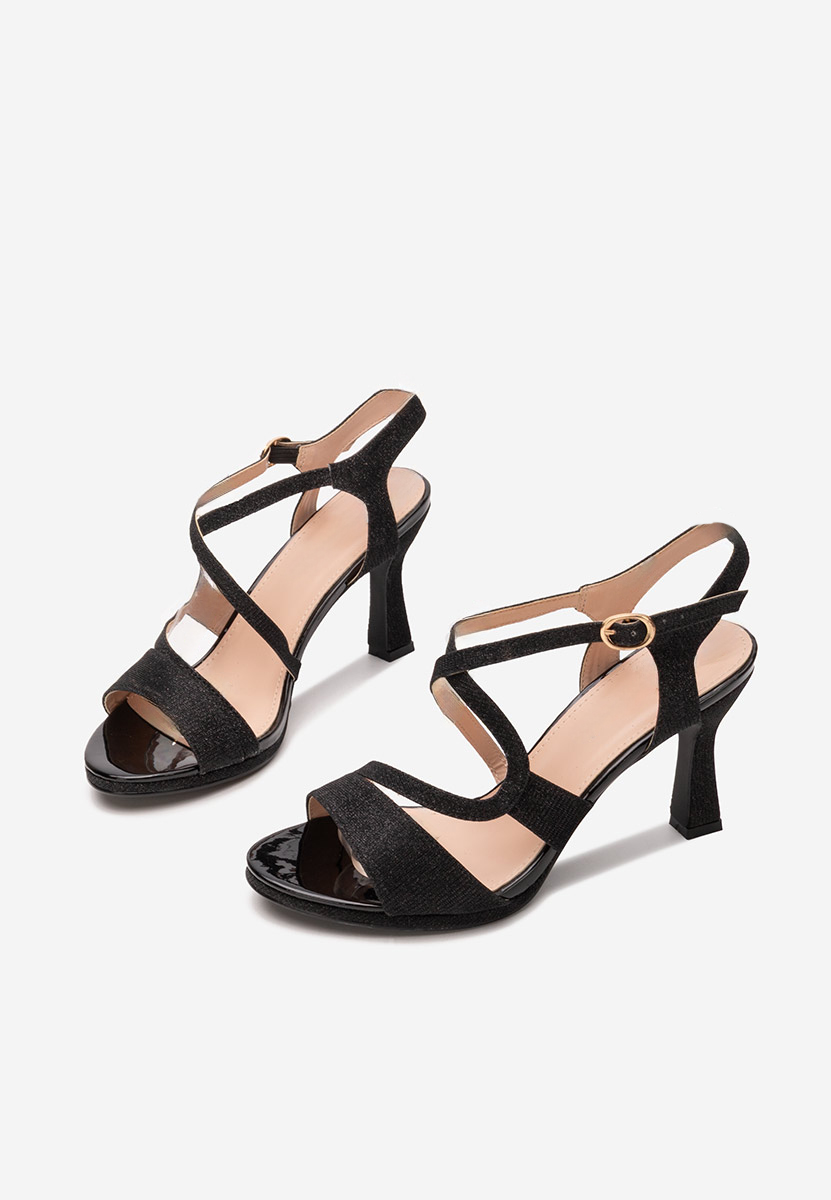 Sandales à talon noires Evonne