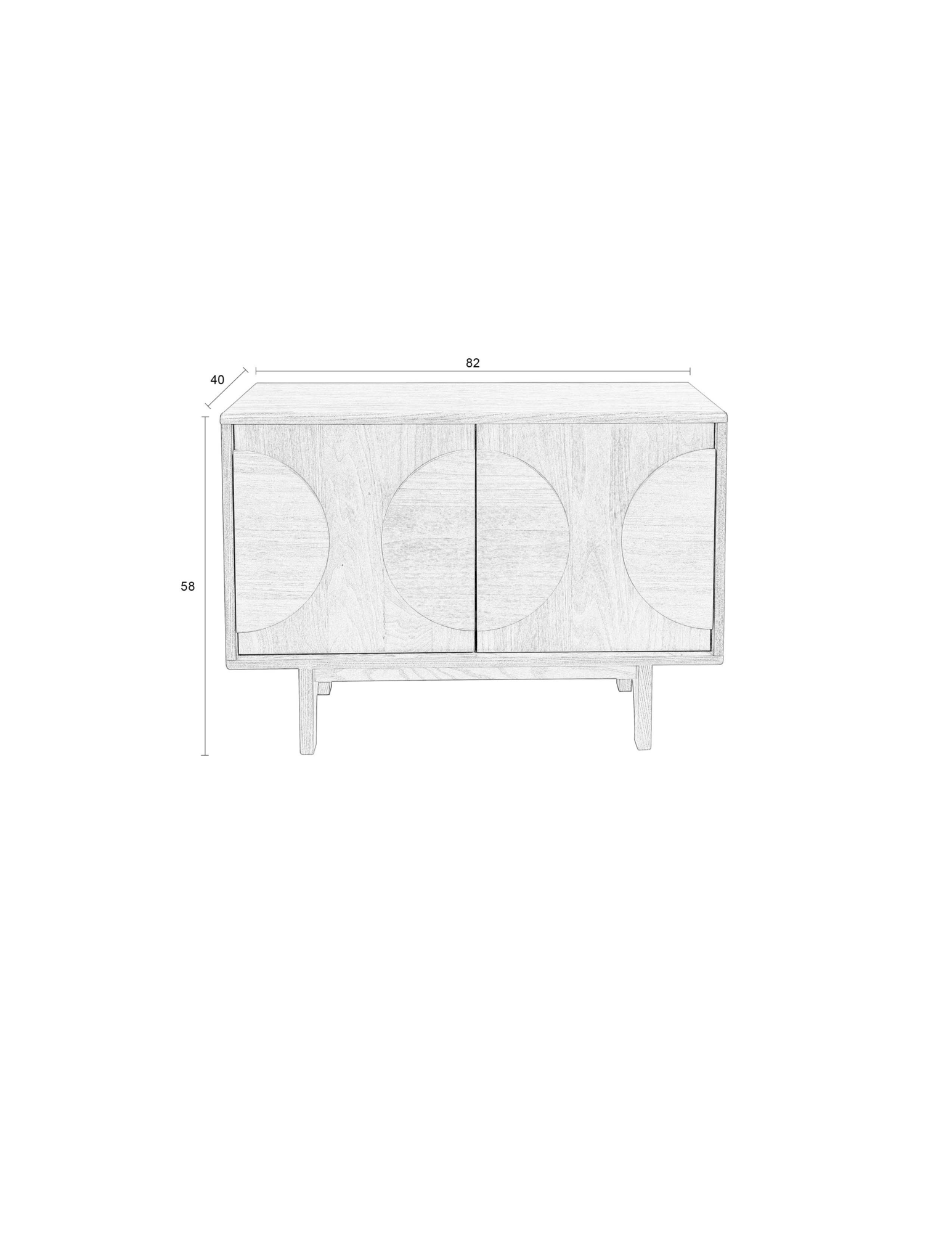 SIDEBOARD GROOVE 2 DOORS WALNUT
